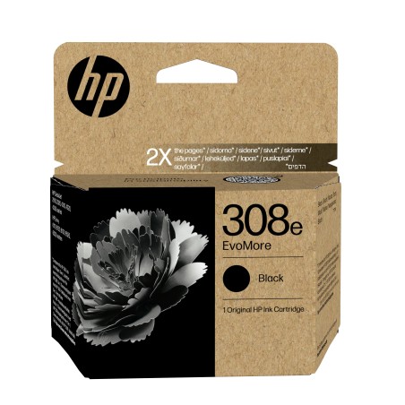 HP 308e EvoMore Black Original Ink Cartridge - High-Quality, 320 Pages of Vivid Prints (Model: 0199764692313)